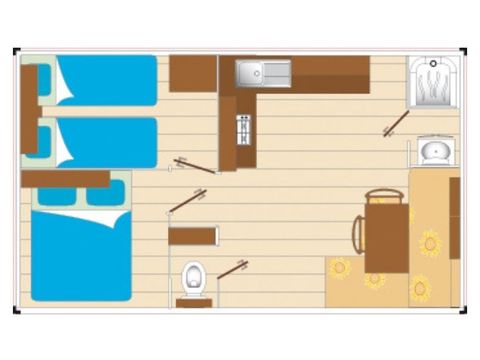 MOBILHOME 4 personnes - Cocoon 2 chambres 21 m²