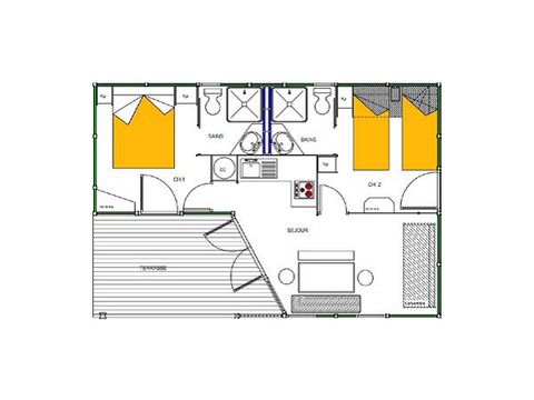 CHALET 5 personnes - Chalet Villa 4/5p - 2 chambres - TV - Climatisation