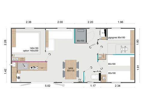 MOBILHOME 6 personnes - SAINT-JULIEN 3CH