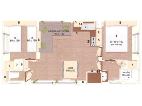 MOBILHOME 4 personnes - MOULIS 2CH