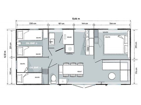 BUNGALOW 2 personnes - 3 Chambres