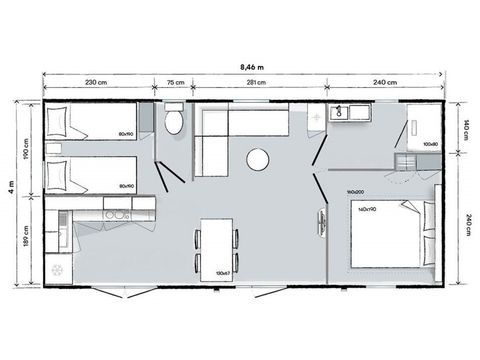 BUNGALOW 2 personnes - 2 Chambres