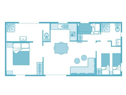MOBILHOME 6 personnes - Ciela Prestige Taos 3 chambres dont 1 suite parentale
