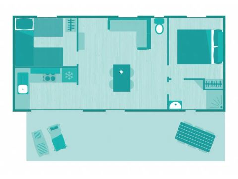 MOBILHOME 5 personnes - Ciela Prestige Taos 2 chambres dont une suite parentale