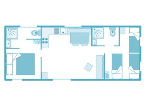 MOBILHOME 5 personnes - Ciela Prestige Taos 2 chambres dont une suite parentale