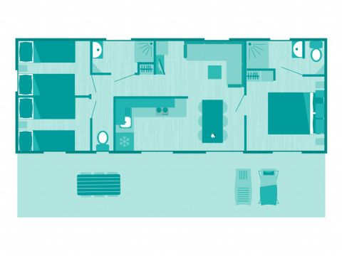 MOBILHOME 6 personnes - Ciela Confort Luxe  3 chambres - 2 salles de bain