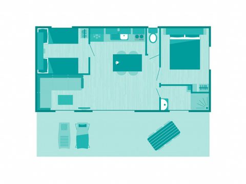 MOBILHOME 4 personnes - Ciela Confort Luxe 2 chambres
