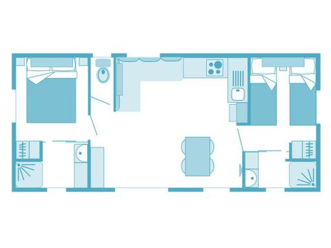MOBILHOME 4 personnes - Ciela Confort Luxe 2 chambres - 2 salles de bain