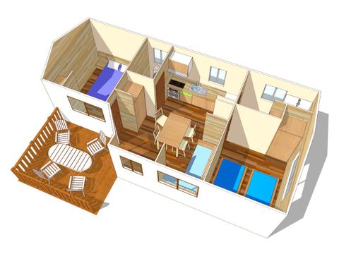 MOBILHOME 6 personnes - Comfort | 2 Ch. | 4/6 Pers. | Terrasse simple