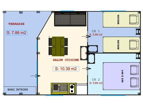 Tente en toile et en bois 4 personnes - Freeflower Standard 28m² (2 chambres) + terrasse couverte 8m²- sans sanitaires et sans salle de bain | 4 personnes
