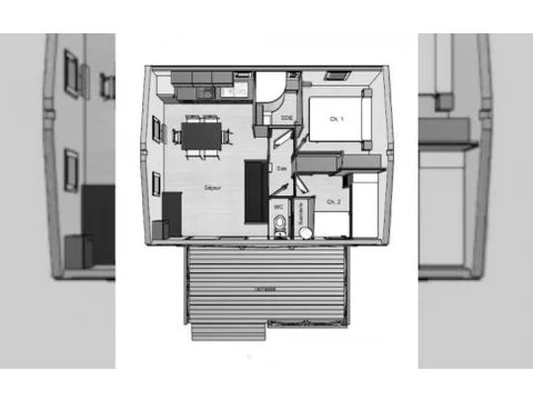 CHALET 6 personnes - Chalet 35m² - climatisé 5/6 pers