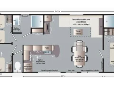 Mobilhome 6/7 personnes - Family - XL 40 m² - Climatisé
