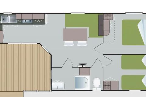 MOBILHOME 6 personnes - Soléo 30m² - climatisé 5/6 pers