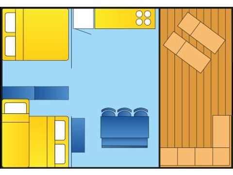 TENTE TOILE ET BOIS 5 personnes - KALAHARI sans sanitaires