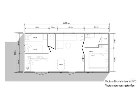 MOBILHOME 4 personnes - New Loggia 32m² Clim TV