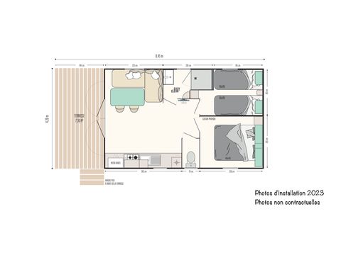 MOBILHOME 4 personnes - New Family 25m² Clim TV