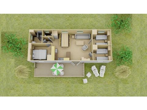 MOBILHOME 6 personnes - Comfort | 3 Ch. | 6 Pers. | Terrasse surélevée | Clim.