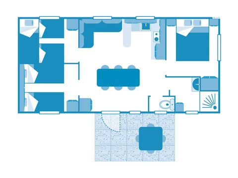 MOBILHOME 7 personnes - COTTAGE 6/7p 3ch ***