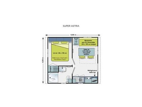 MOBILHOME 3 personnes - Mobil-home Standard 16m² 1 ch (2011) 2/3 pers