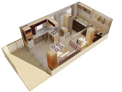 MOBILHOME 4 personnes - Mobil-home Confort 27m² 2 ch (2015) 4 pers