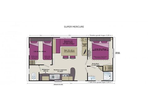 MOBILHOME 5 personnes - COTTAGE CONFORT