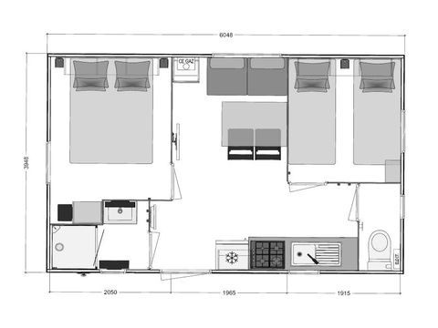 MOBILHOME 4 personnes - BIKINI CLIM