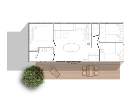 MOBILHOME 6 personnes - COSY 3 chambres APERCU MER