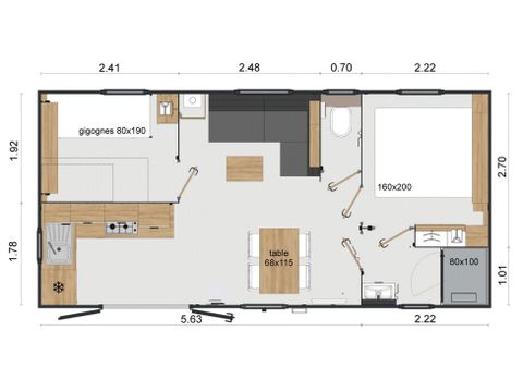 Mobilhome 4 personnes - CASA - 2 chambres