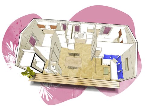 Mobilhome 4 personnes - Modulo 27m² - 2 chambres - FORMULE - HÔTELIÈRE
