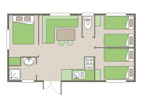 MOBILHOME 6 personnes - Comfort | 3 Ch. | 6 Pers. | Terrasse surélevée
