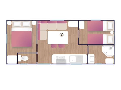 MOBILHOME 4 personnes - confort TATIANA - 23m² (2 chambres)