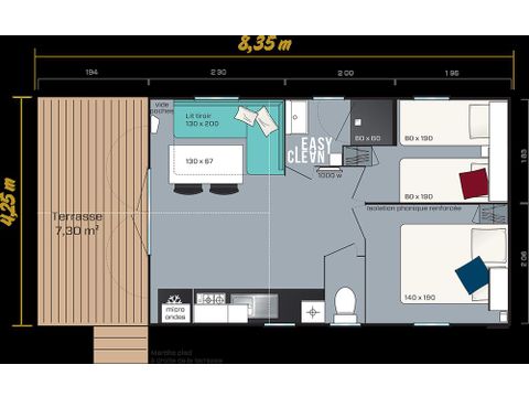 MOBILHOME 4 personnes - Confort 24m² 2 chambres