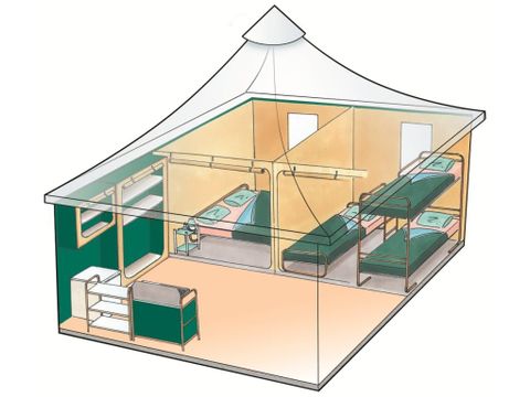 BUNGALOW TOILÉ 6 personnes - FAMILY sans sanitaires