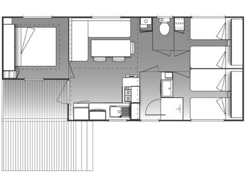 MOBILHOME 6 personnes - OHARA COTE CONFORT - 3 chambres