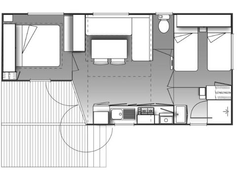 MOBILHOME 4 personnes - OHARA COTE CONFORT - 2 chambres