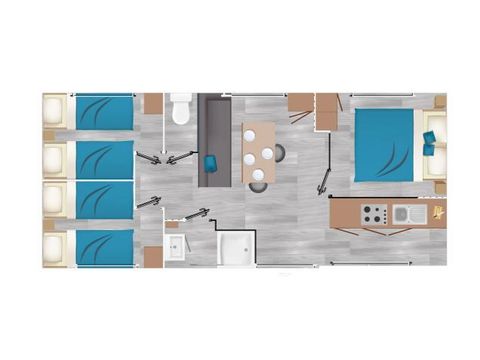 MOBILHOME 6 personnes - Bungalow Premium 3 chambres 6 pers