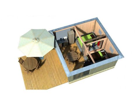 Bungalow toilé 4 personnes - 2 chambres - Sans sanitaires