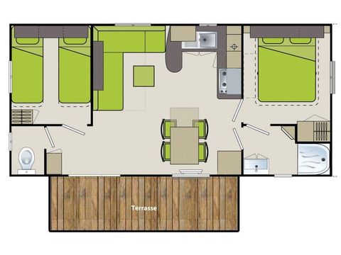 Mobilhome 6 personnes - Caraïbes - 2 chambres
