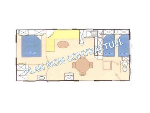 MOBILHOME 4 personnes - ECO Mobil home 2 ch. CELENIA (+ de 10 ans) 25m² + Terrasse semi-couverte 4 pers