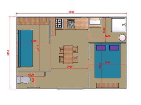 Mobilhome 3 personnes - CONFORT GLORIA (2014) 24² + Terrasse semi-couverte