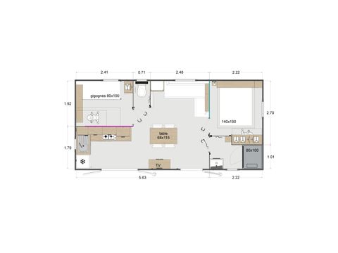 MOBILHOME 4 personnes - Prémium SPA CLIM LV 2 chambres 30m²