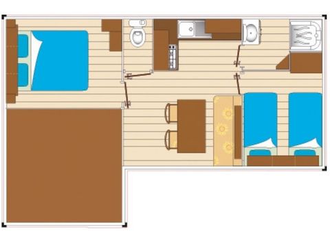 MOBILHOME 6 personnes - 2 chambres - TV