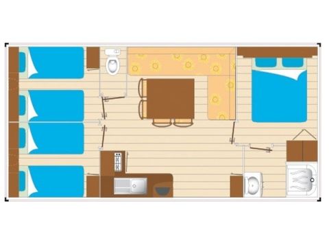 Mobilhome 6 personnes - Loisir 3 chambres 30m²