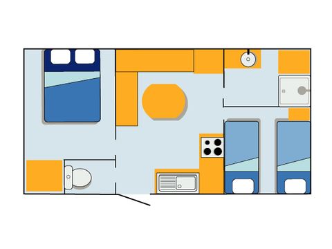MOBILHOME 4 personnes - Mobil-home Confort 30m² - 2 chambres + Terrasse couverte + TV 4/5 pers