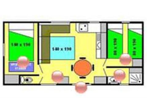 MOBILHOME 6 personnes - ECO - Mobil-home Cordova 30 m² - 2 chambres 4/6 pers