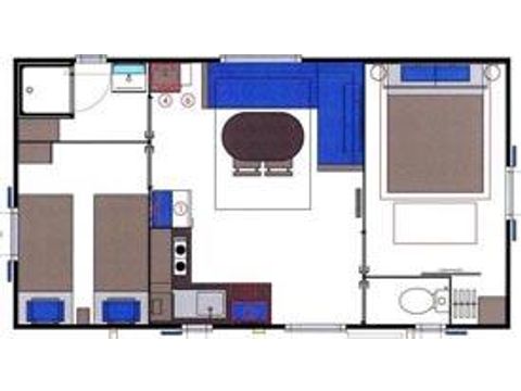 MOBILHOME 4 personnes - CALIFORNIA DUO TV 2 chambres - TV Terrasse 1/4 pers