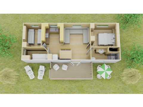 MOBILHOME 8 personnes -  Classic XL | 3 Ch. | 6/8 Pers. | Terrasse surélevée non couverte