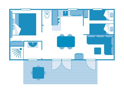 MOBILHOME 4 personnes - COTTAGE 4p 2ch ****