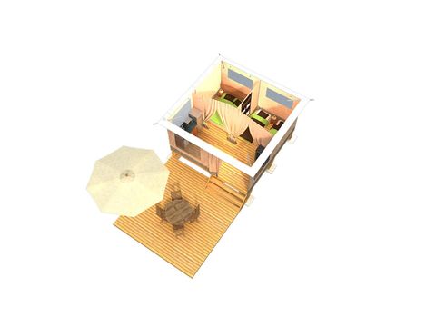 Bungalow toilé 4 personnes - Muscade, sans sanitaires