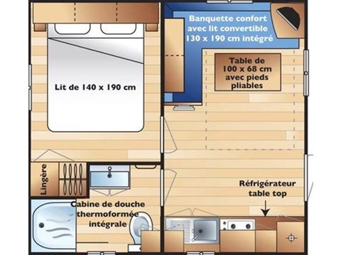 MOBILHOME 2 personnes - Eco 1 Chambre 
